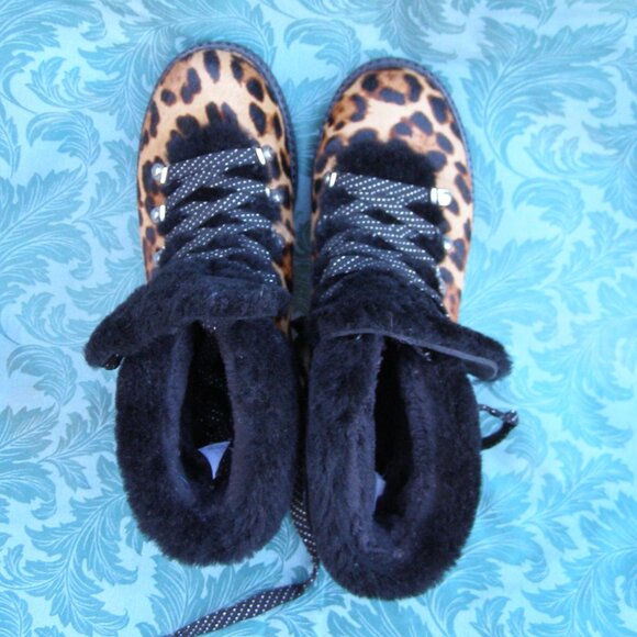 🤎🖤 J. Crew size 8-8.5 Nordic Boots in Leopard Calf Hair - Picture 11 of 12